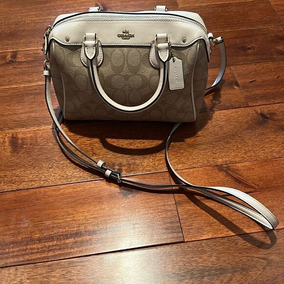 Coach Beige/ Cream Signature Coated Canvas and Leather Mini Bennett Satchel - Picture 5 of 12